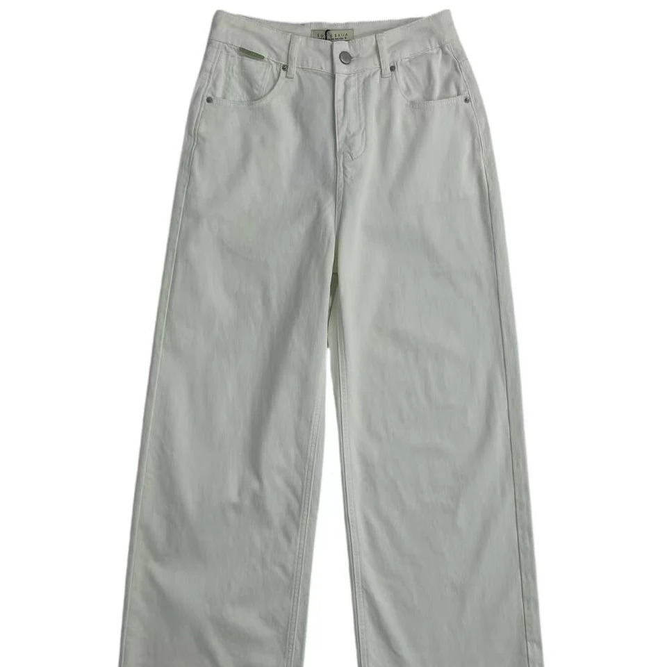 简约阔腿牛仔裤 白色