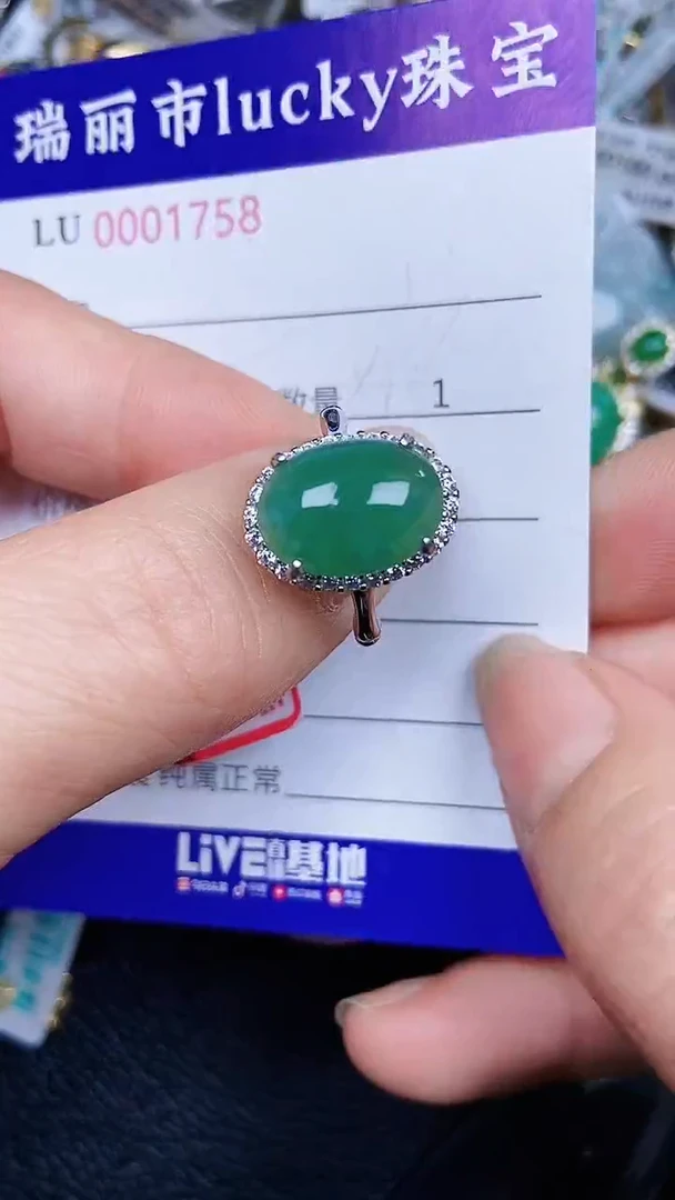 颈饰银S925镶嵌翡翠1758