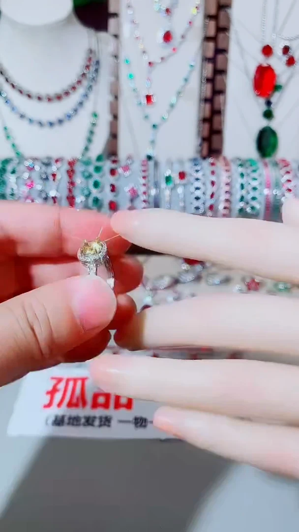 未镶嵌戒指黄晶黄水晶小方戒指