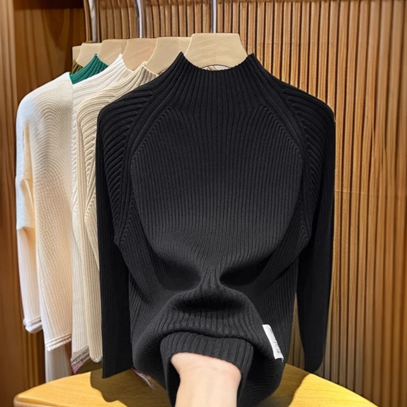 半高领打底衫2025新款女秋冬针织衫长袖高级感年流行宽松内搭毛衣