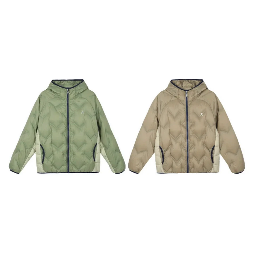 锁温保暖秋冬情侣时尚拼色气绒连帽棉服外套