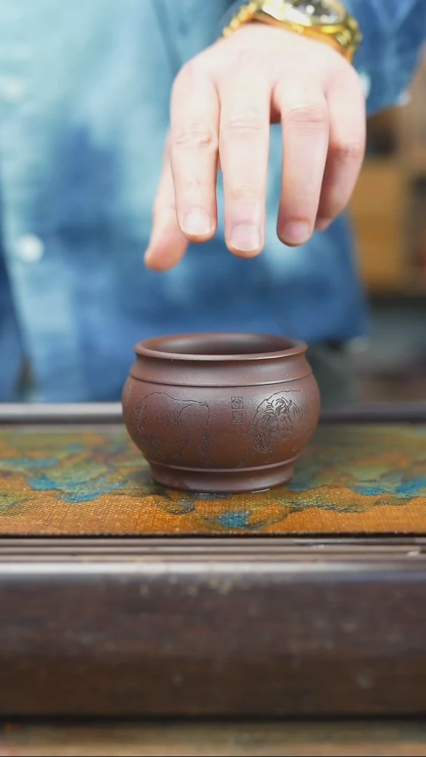 【闪购商品】紫砂茶杯2.13  紫泥  五牛 主人杯