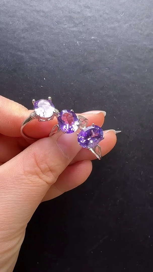 未镶嵌戒指水晶多样性发一 紫水晶戒指 JP57752