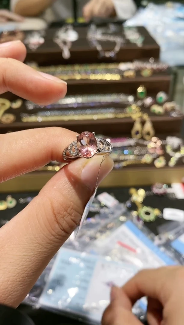 【闪购商品】绿柱石戒指银S925镶嵌戒指