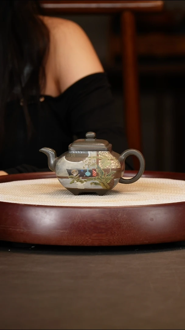 茶壶紫砂【邵沛华】古天青四方传炉260c
