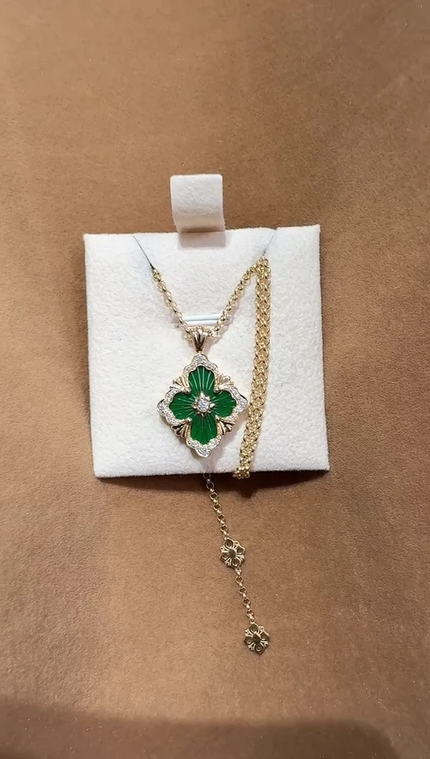 颈饰18K金镶嵌钻石项链黄天然钻石歌剧院