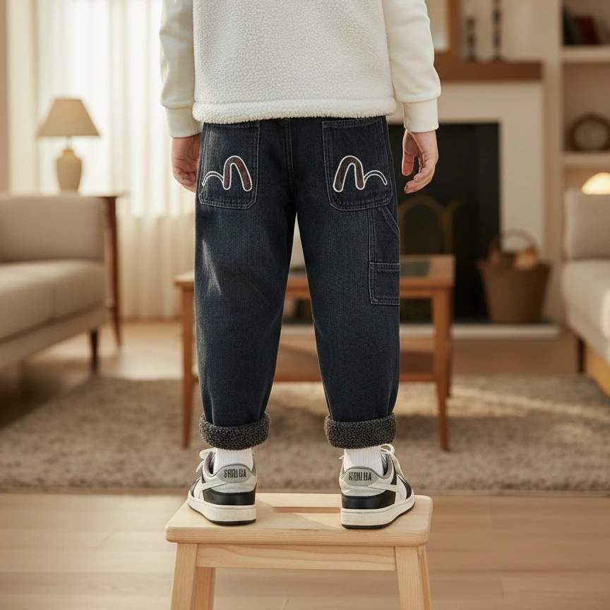 男童牛仔裤2025冬季新款 加绒加厚不加价 耐磨耐脏又好看