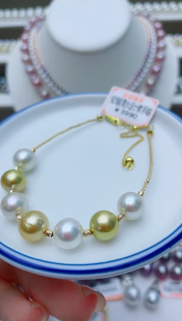 海水珍珠银S925镶嵌手链W13