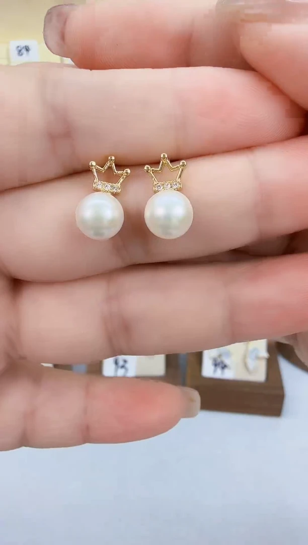 未镶嵌耳饰淡水珍珠金