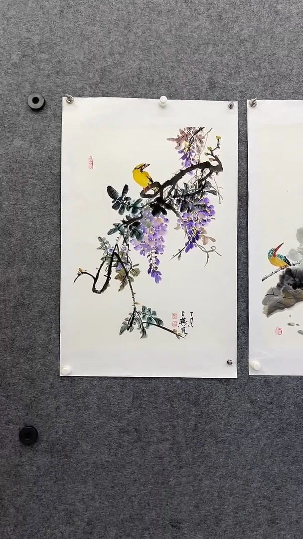 国画书画王生意国画紫藤花