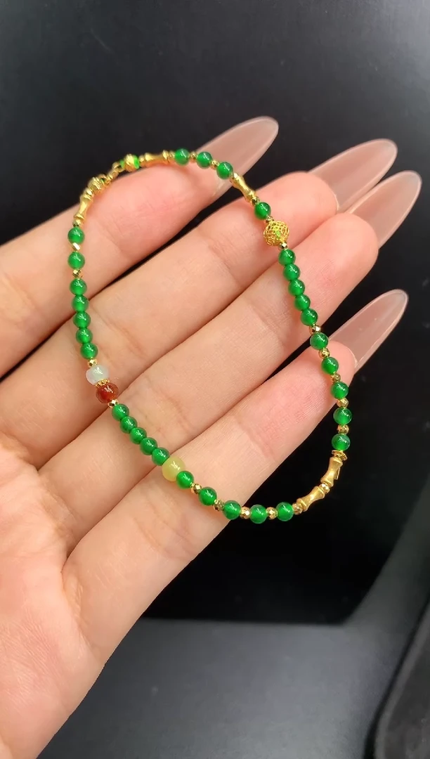 18K金镶嵌手链翡翠手链