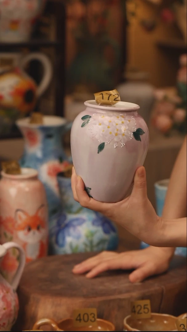 陶瓷172景德镇设计师手作花器摆件侘寂风