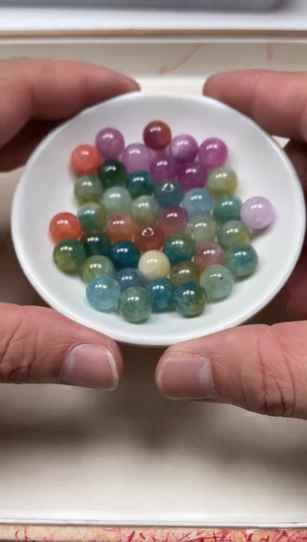 散珠未镶嵌碧玺D94 彩虹碧玺10mm10个9.9元