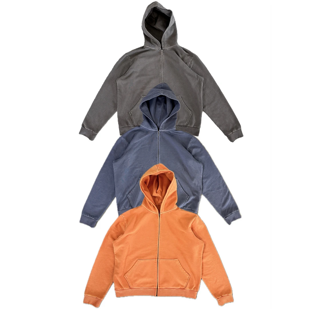 LIBERAFIT「VINTAGE 口粮」成衣染色连帽拉链卫衣 DYEING ZIP UP
