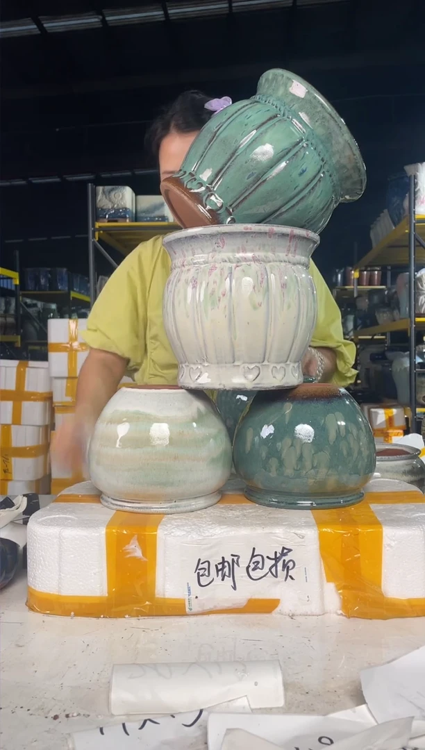 宜兴紫砂粗陶花盆14/15 18/19