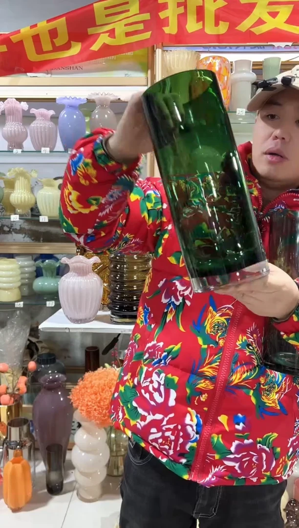 【闪购商品】无铅玻璃祖母绿直筒