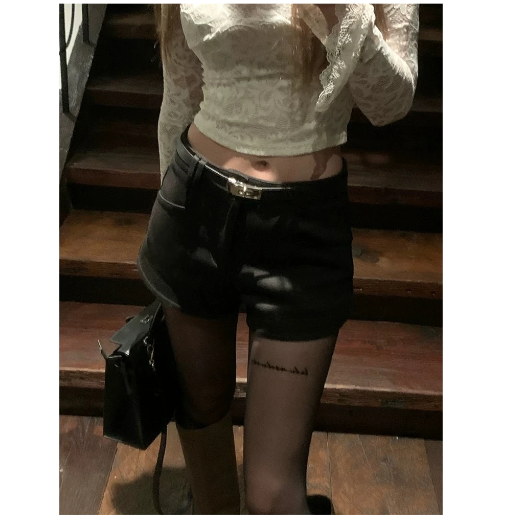 带腰带！！！ 基础款百搭腰带短裤女春夏辣妹高级感显瘦休闲热裤