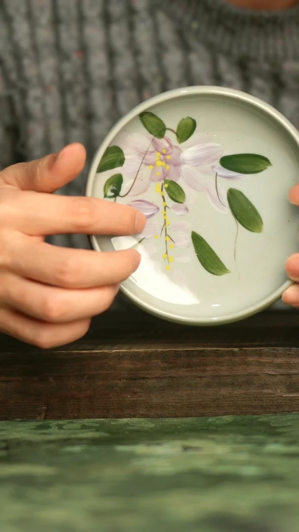 陶瓷青诗集手工手绘瓷器