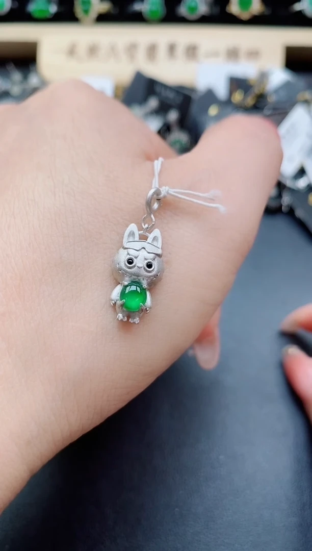 吊坠(不含链)银S925镶嵌翡翠1