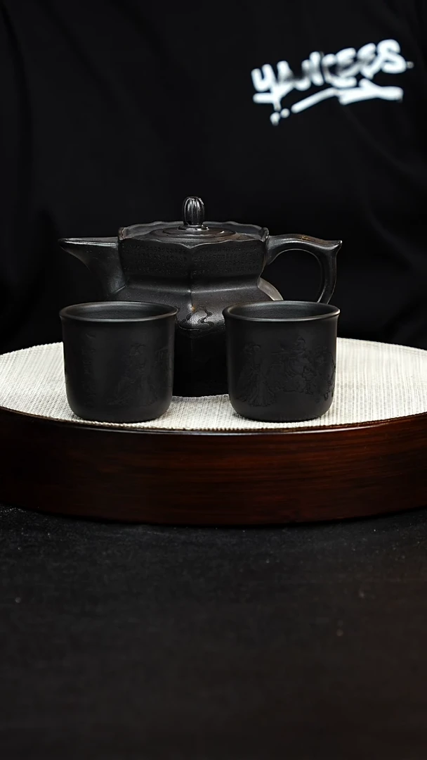 茶壶紫砂僧帽一壶俩杯