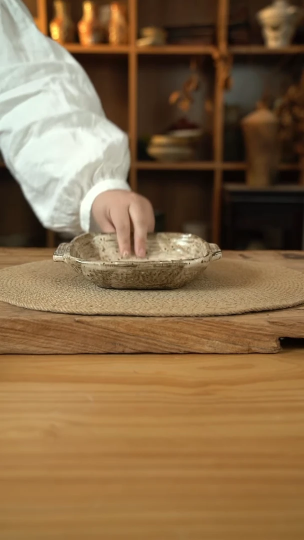 孤品系列8寸双耳盘子873