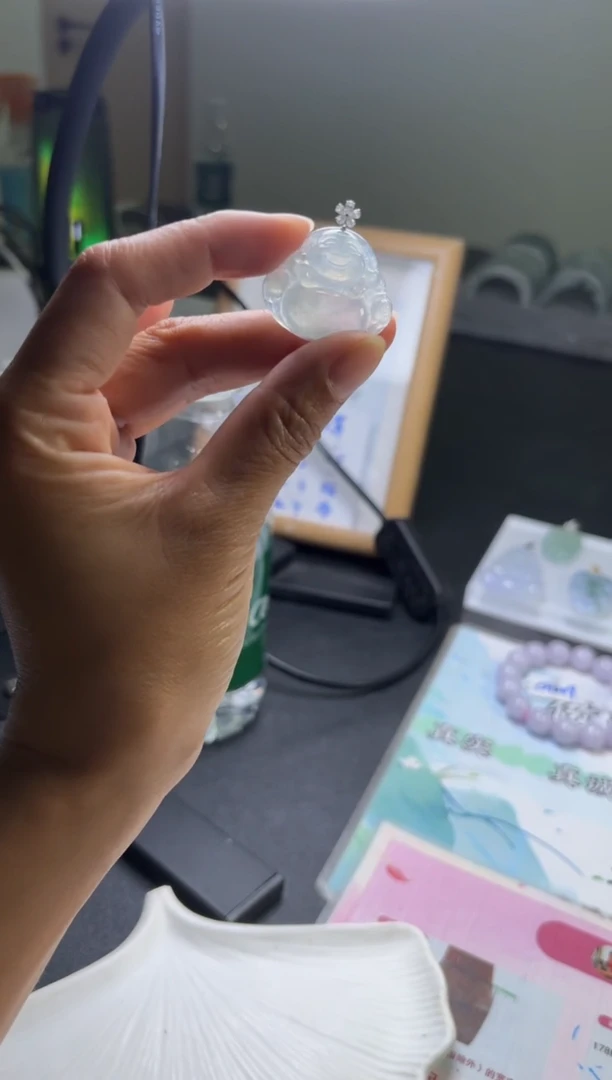 18K金镶嵌挂件翡翠多样性发一件PQGJ849-2