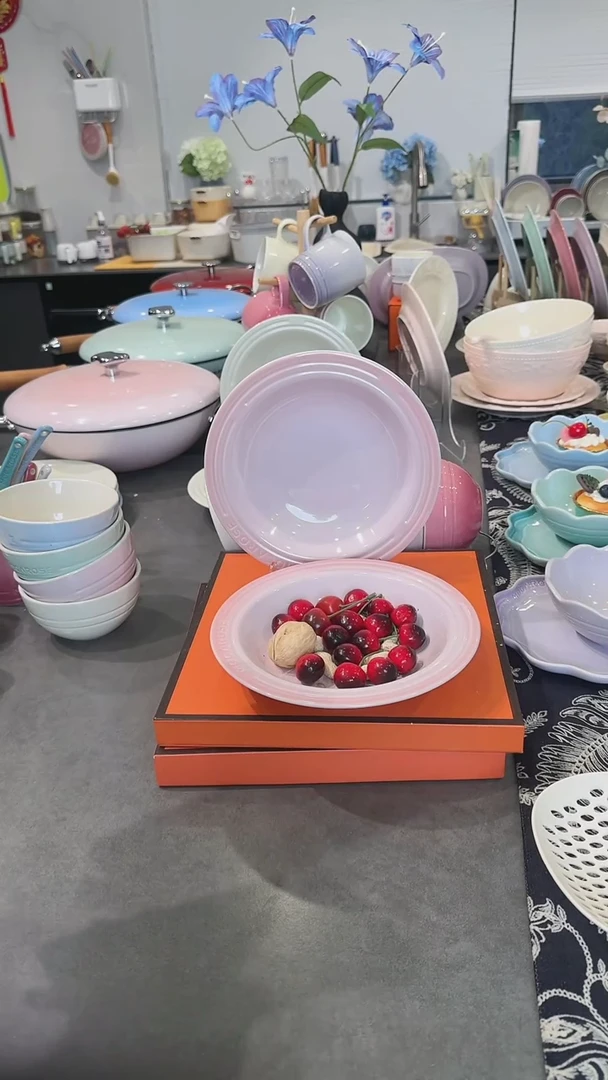 【闪购商品】瓷【2个装】樱花粉草帽盘-20cm