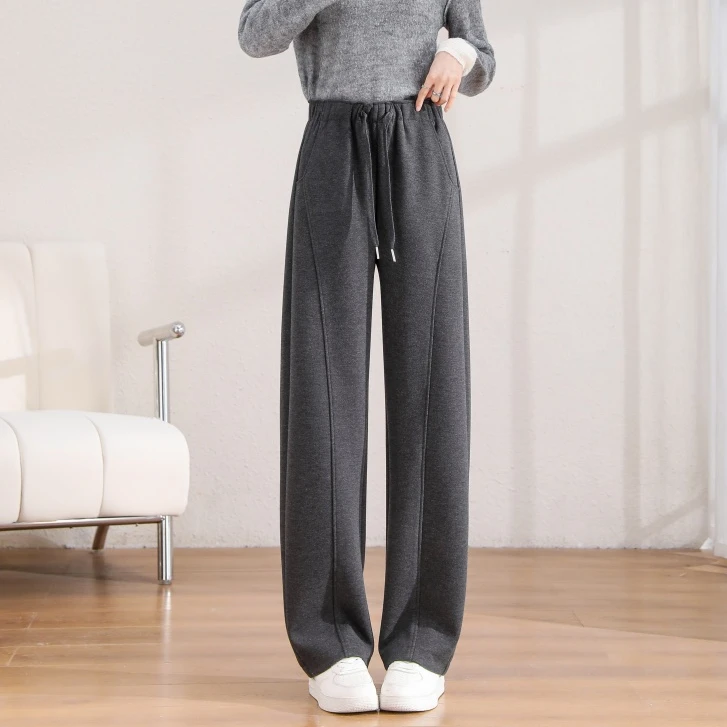 【弯刀裤】秋冬醋酸绵羊毛裤高腰窄版香蕉裤休闲百搭显瘦直筒弯刀裤