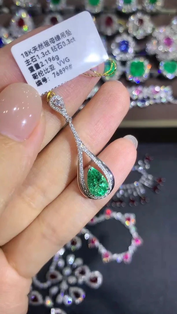 吊坠18K金镶嵌祖母绿a146