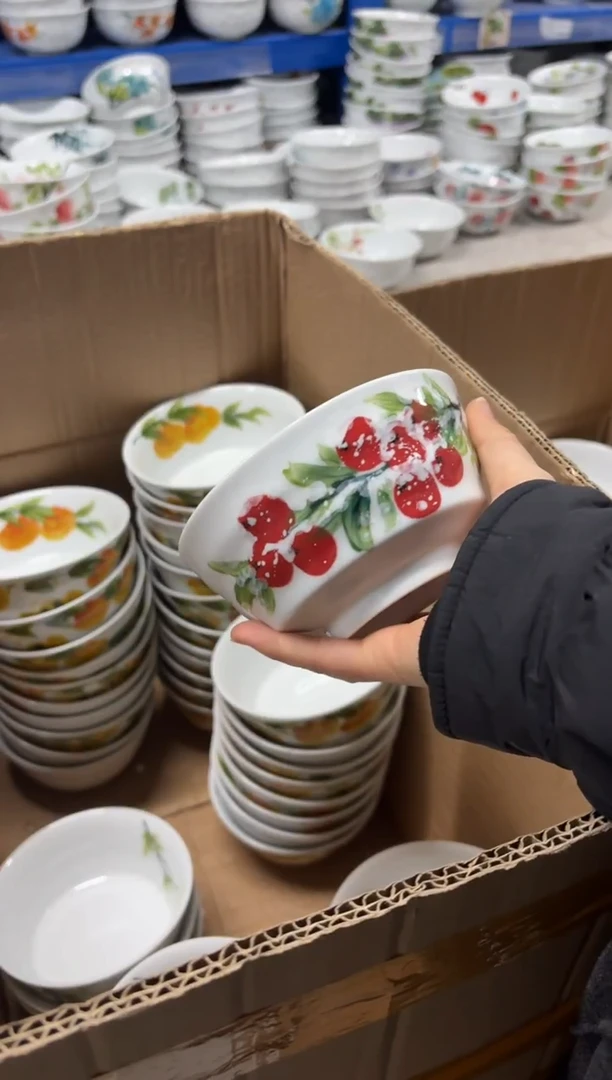 景德镇高温陶瓷食品级手绘釉中彩-小高脚