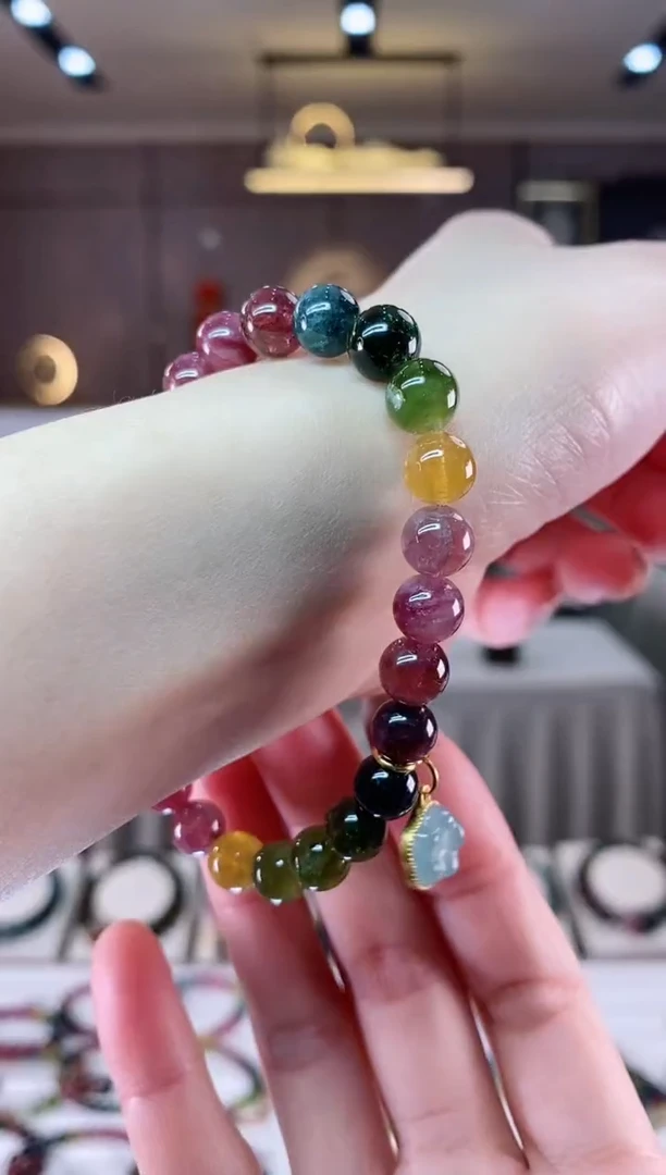 【闪购商品】碧玺单圈手串7mm+未镶嵌一物一证dan