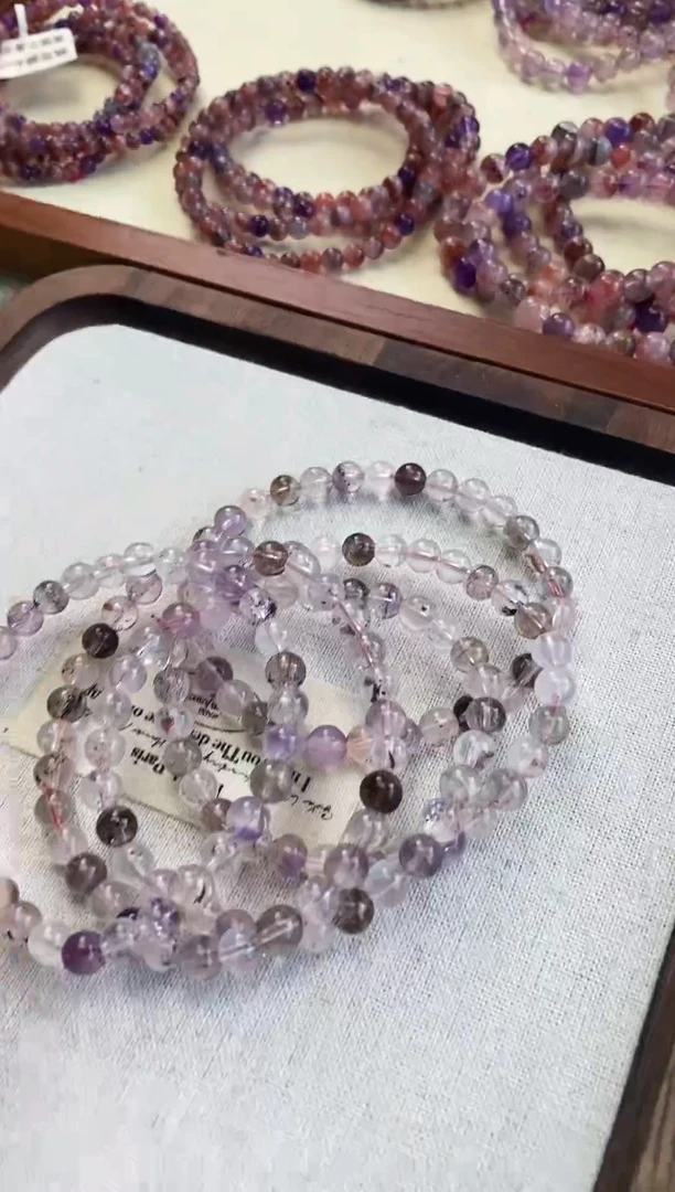 水晶手串未镶嵌 仙女超七单圈6mm 多样性发一