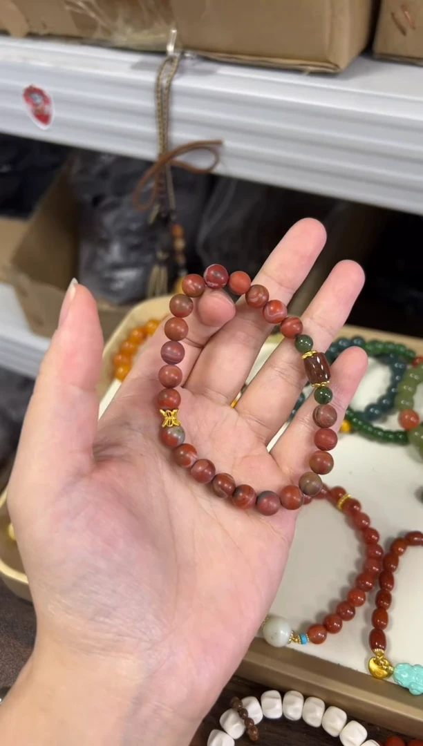 手链未镶嵌南红玛瑙包浆铁皮南红极光款手链[1437]