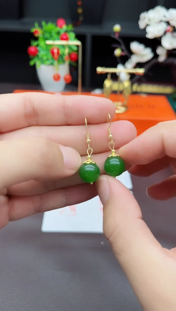 玛瑙/玉髓耳饰银S925镶嵌438000