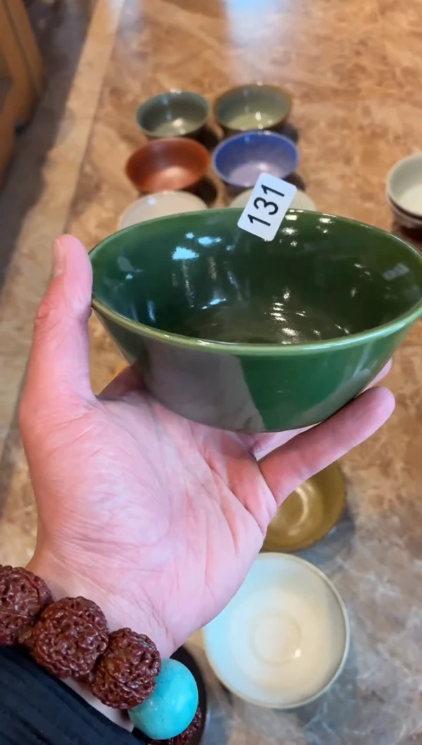 瓷片?***?131翠绿马蹄碗2个