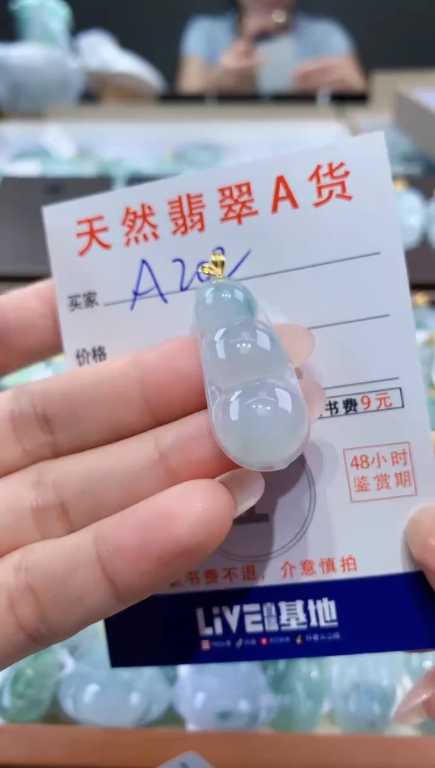 颈饰18K金镶嵌翡翠天然翡翠A货挂件