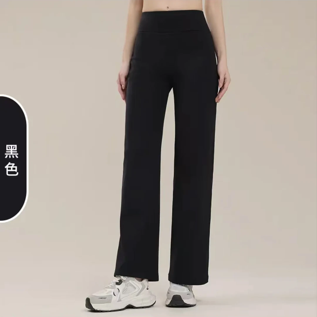 2029【裤长96】春夏新款薄款直筒小黑裤女宽松显瘦高腰运动休闲