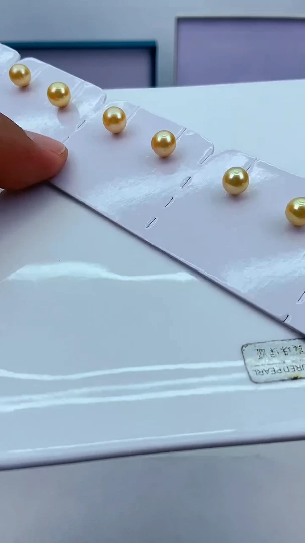 银S925镶嵌海水珍珠耳饰102/金珠耳钉