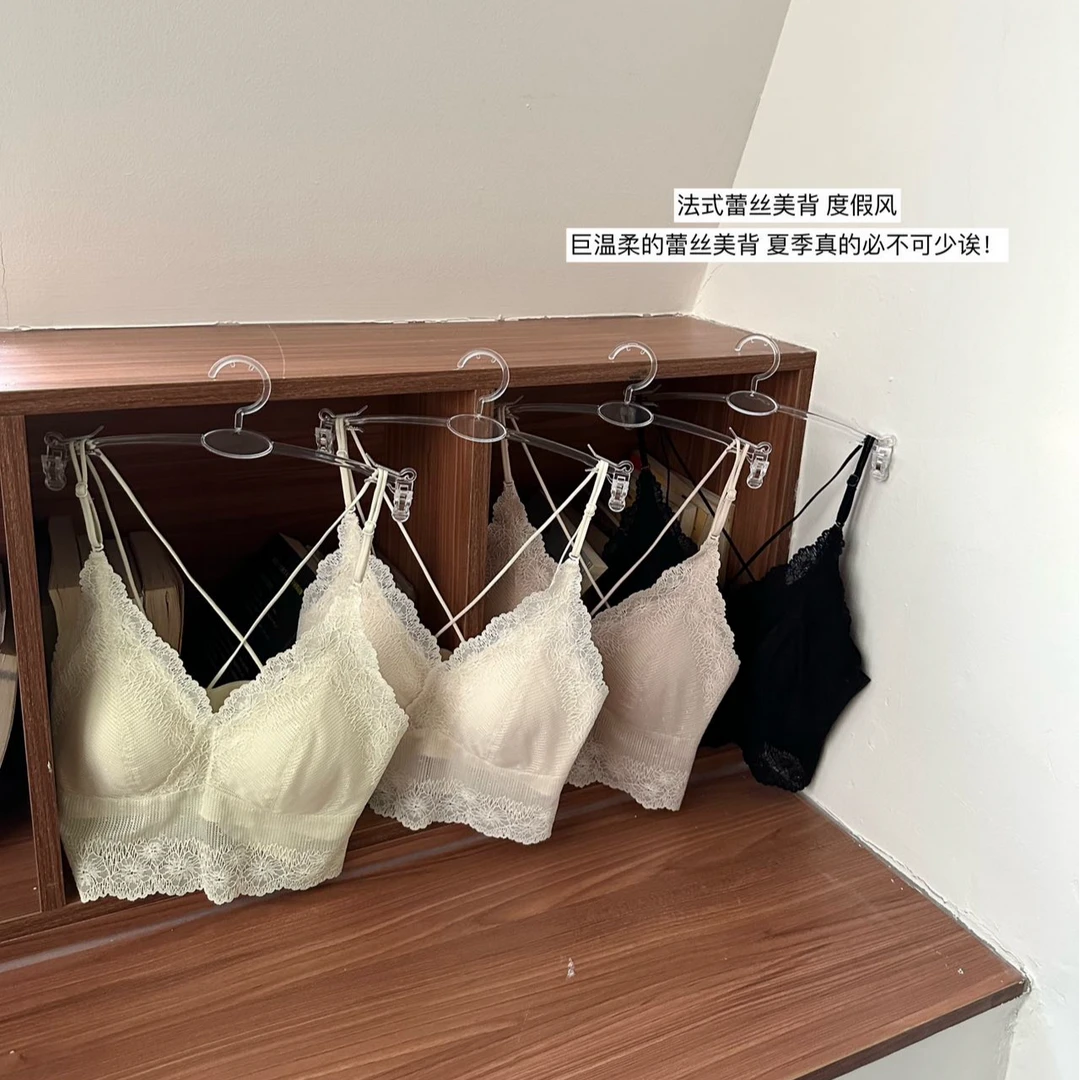 1207#花瓣蕾丝双肩美背外穿吊带