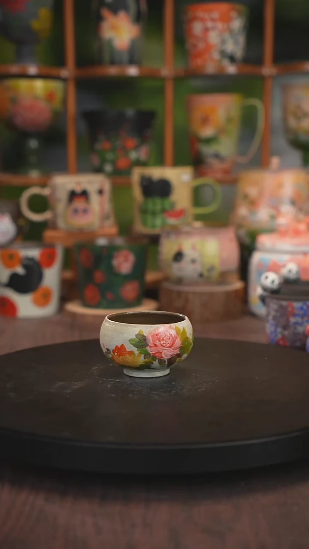 紫砂油画釉下彩手绘