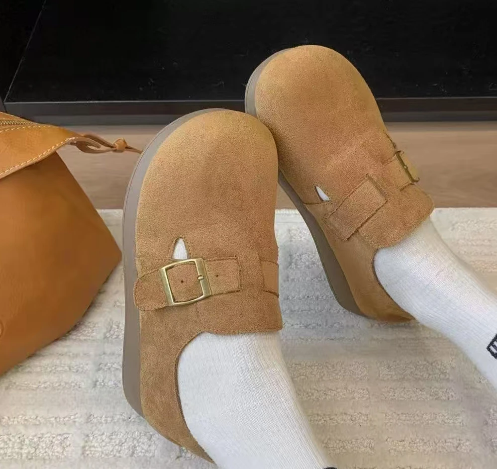 【华小姐】秋季新款时尚潮流厚底圆头百搭勃肯鞋05