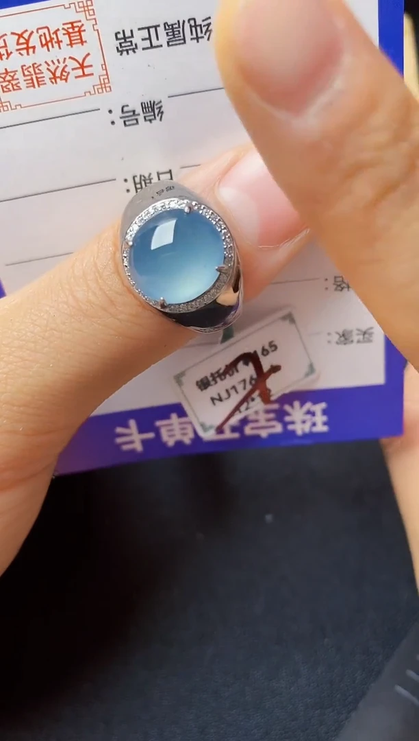 翡翠戒指银S925镶嵌222222222