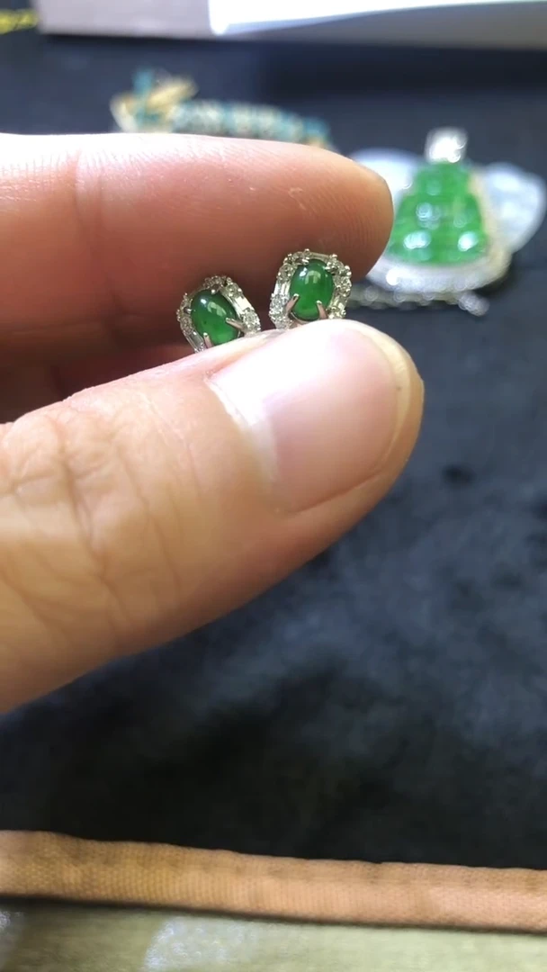 合金翡翠耳饰耳饰