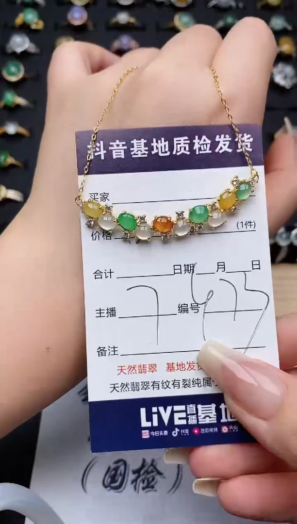 翡翠银S925镶嵌颈饰...........