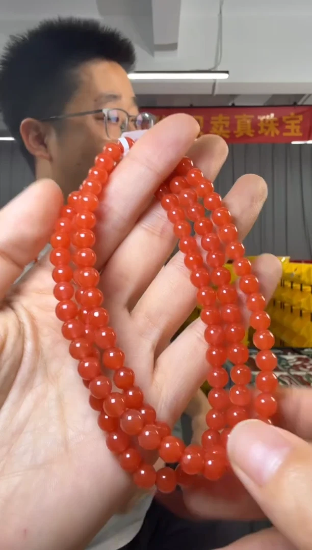 未镶嵌手串南红玛瑙南红玛瑙圆珠多圈手串约6-6.5mm