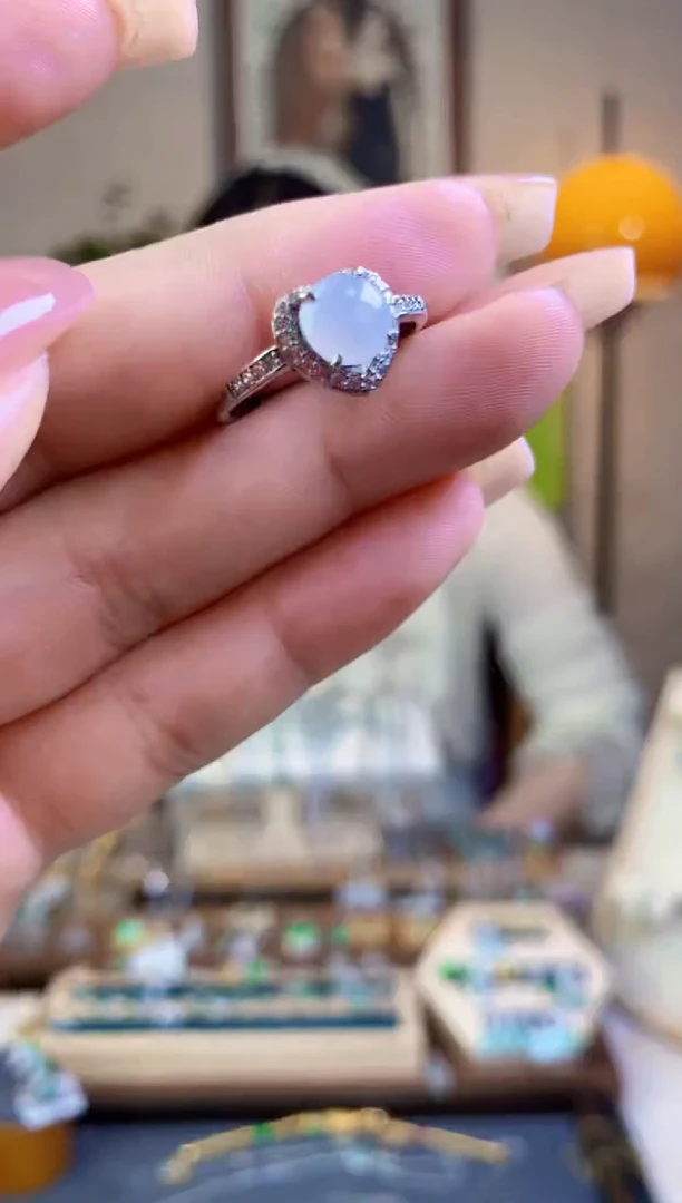 翡翠银S925镶嵌吊坠(不含链)戒指