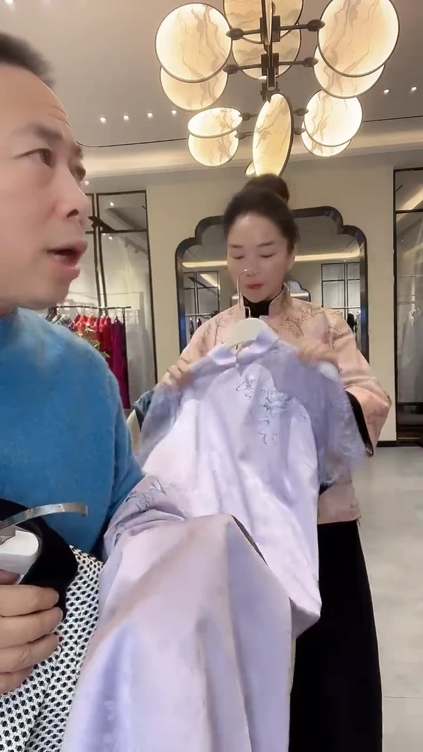 紫色xl码799真丝旗袍