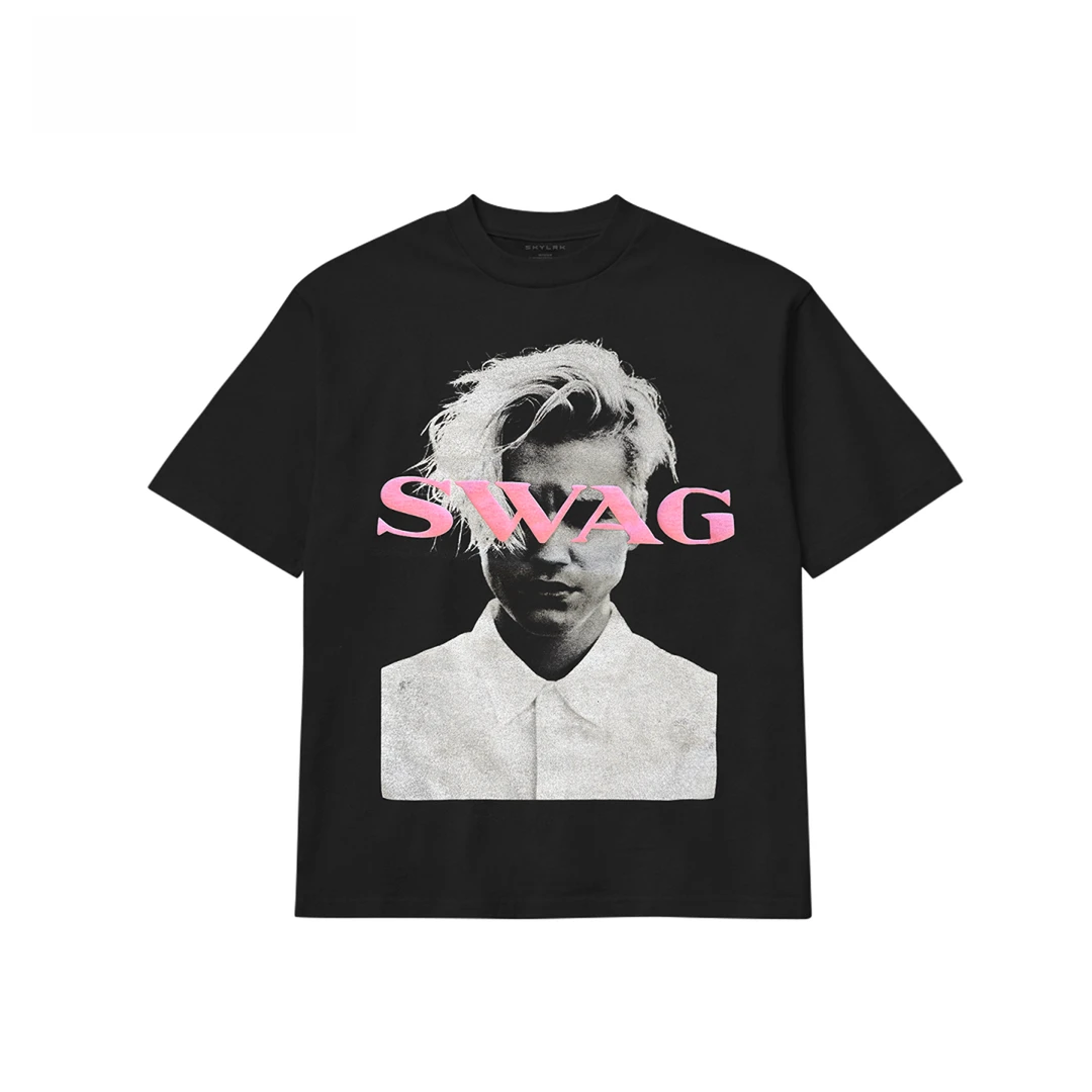 Skylrk Justin bieber官方周边 SWAG怀旧巡演T恤 BLACK 黑色