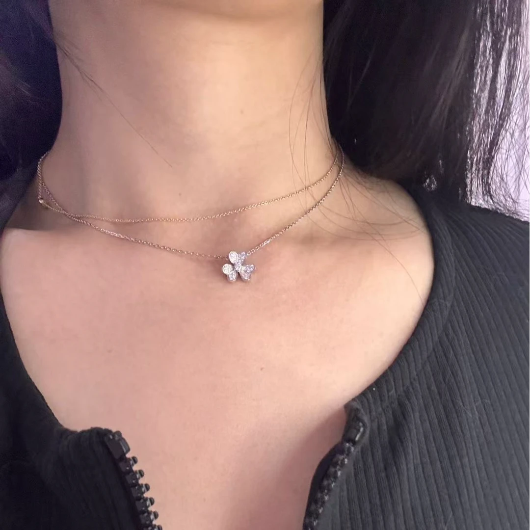 【mini满钻三叶草项链】气质时尚小众百搭精致温柔甜美