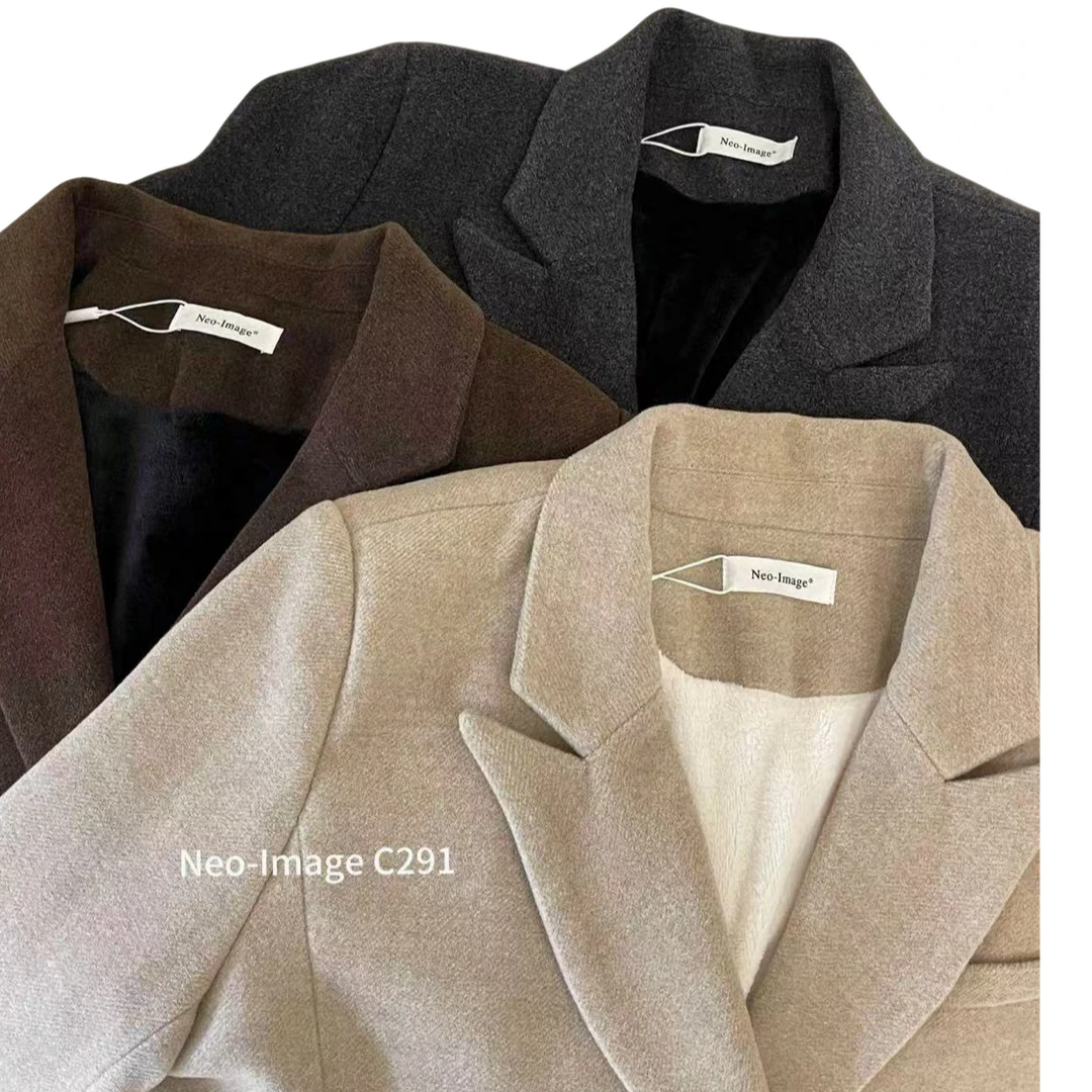 冬季秋冬毛呢外套西装双面毛呢百搭加绒（291）